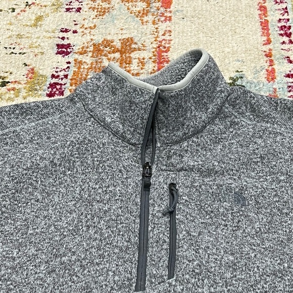 The North Face Gray 1/4 Zip Up Fleece Coat Outwear Coat Jacket Men's XL - Picture 4 of 10